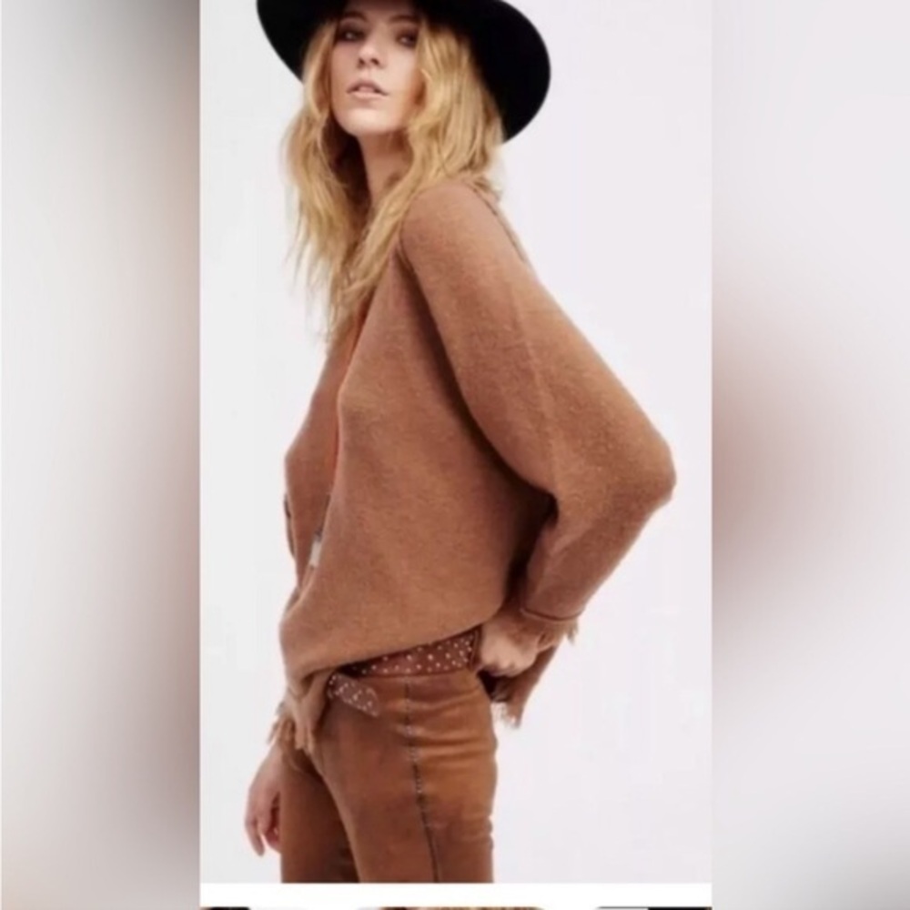 Free People Sweater Irresistible Pull Over V-Neck Terracotta